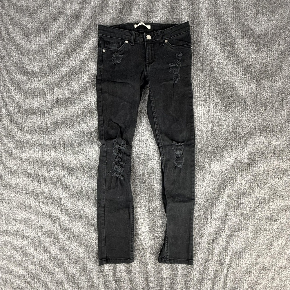 Levi's 710 Super Skinny Jeans Girls 10 Charcoal Wash Low Rise Distressed Pants
